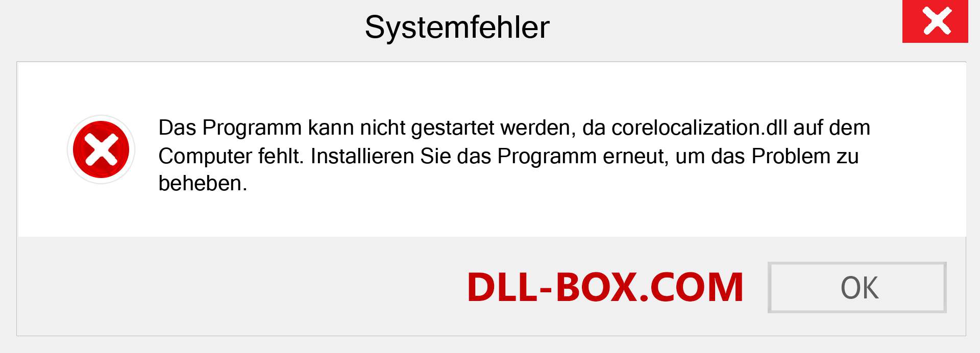 corelocalization.dll-Datei fehlt?. Download für Windows 7, 8, 10 - Fix corelocalization dll Missing Error unter Windows, Fotos, Bildern