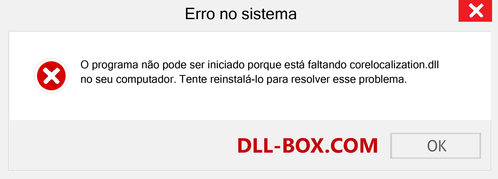 Arquivo corelocalization.dll ausente ?. Download para Windows 7, 8, 10 - Correção de erro ausente corelocalization dll no Windows, fotos, imagens