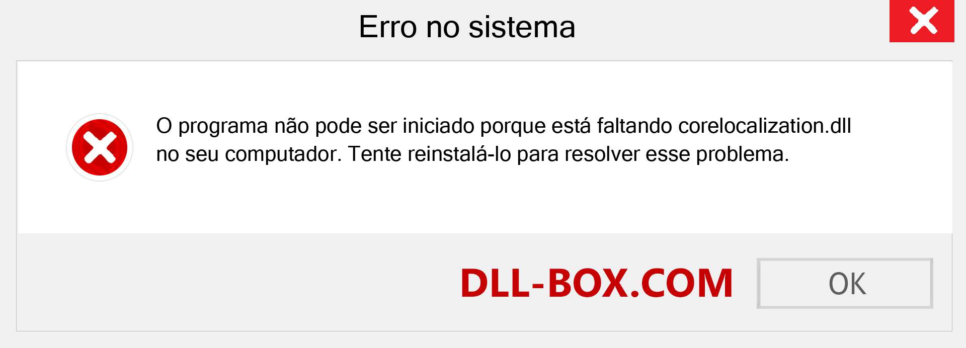 Arquivo corelocalization.dll ausente ?. Download para Windows 7, 8, 10 - Correção de erro ausente corelocalization dll no Windows, fotos, imagens